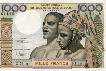 1 000 Francs B C E A O Westafrikanische Staaten Elfenbein..., Verzenden, België