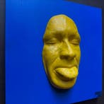 gregos - Yellow mockery on blue background