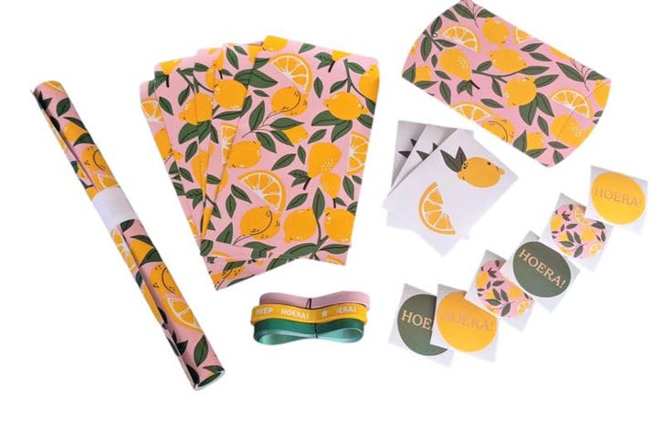 Inpakset Lemons (VOORDEELSET), Divers, Papier cadeau, Enlèvement ou Envoi