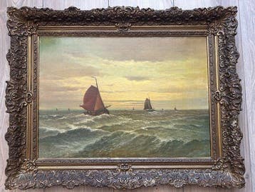 H. J. Verhaaf (1881-1970) - Bomschuiten op volle zee (GEEN