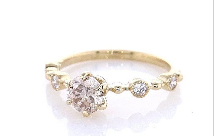 Zonder minimumprijs - Ring - 14 karaat Geel goud - 0.75ct., Bijoux, Sacs & Beauté, Bagues