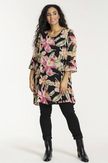 Studio jurk Hedda voile bloemS=42/44Maat 42/44 (L), Verzenden, Nieuw, Maat 42/44 (L), Overige kleuren
