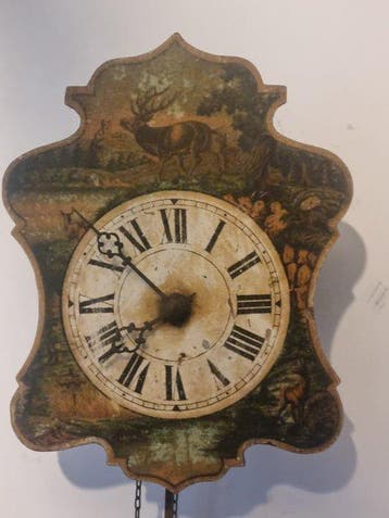 Horloge murale Forêt-Noire - zwarte woud - Bois - 1850-1900, Antiquités & Art