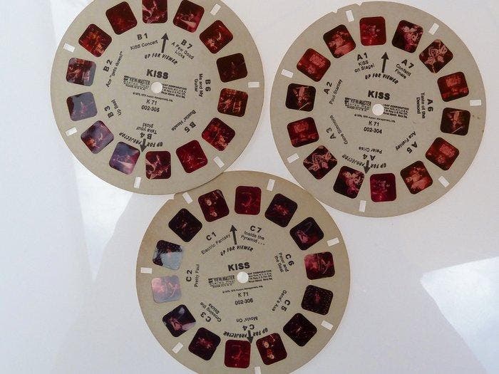 Viewmaster schijven - KISS, Michael Jackson Thriller, de, Verzamelen, Foto-apparatuur en Filmapparatuur