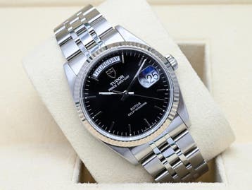 Tudor Prince Date Day Ref. 76214 Year 2013 (Box & Papers), Handtassen en Accessoires, Horloges | Heren, Ophalen of Verzenden, Zo goed als nieuw