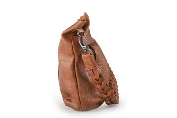 Manfield Schoudertas Cognac, Handtassen en Accessoires, Tassen | Damestassen, Verzenden, Zo goed als nieuw