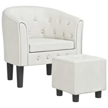 Kuipstoel met voetenbank | Retour deal | Sla je slag, Huis en Inrichting, Fauteuils, Gebruikt, Verzenden, Minder dan 75 cm, Modern