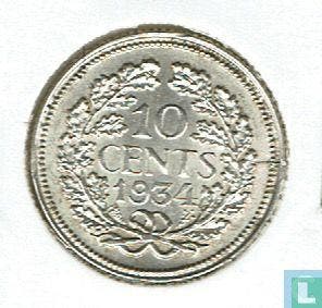 Nederland 10 cents 1934, Verzenden, 10 cent, Losse munt, Goud