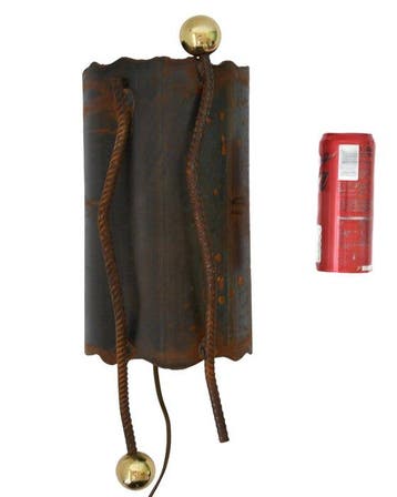 Wandlamp - Staal, IJzer, Messing - Brutalist Stijl - H 42 cm