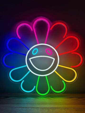 Flower par Takashi Murakami - Enseigne lumineuse au néon -