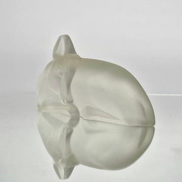 Glasfabriek Leerdam - Beeldje - Liggend hert - Gesatineerd