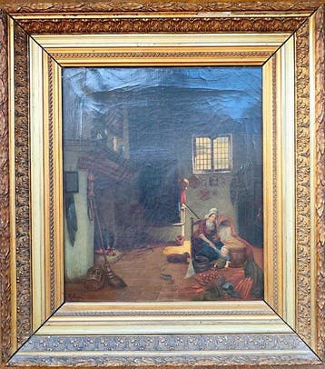 Hendrik van den Eeden (XIX) - Scène dintérieur hollandais –