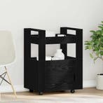 vidaXL Keuken Trolley Zwart eiken 60 x 45 x 80 cm Bewerkt, Verzenden