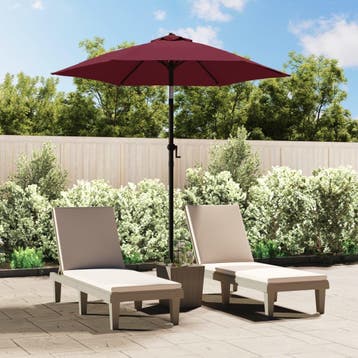 vidaXL Parasol 200x224 cm aluminium bordeauxrood, Verzenden, Nieuw