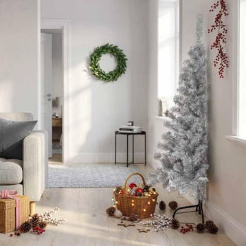 vidaXL Kunstkerstboom half met standaard 150 cm PET, Diversen, Verzenden, Nieuw
