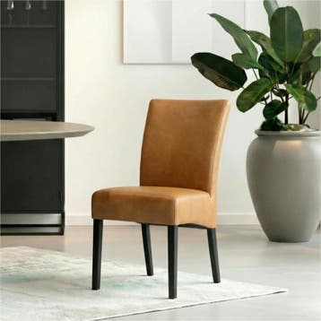 Set van 8 Leren eetkamerstoelen Just - Granada Sahara, Ophalen of Verzenden