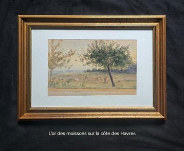 Armand Berton (1854-1917) - L’ocre des moissons sur la côte