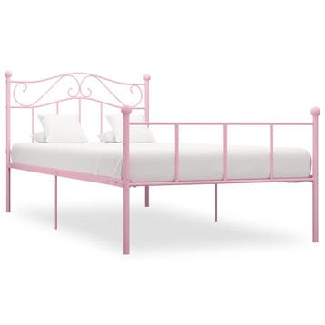 vidaXL Bedframe metaal roze 90x200 cm, Verzenden