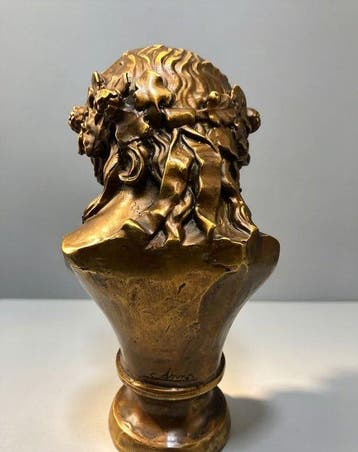 Messing, Griekse god van de wijn, Dionysos sculptuur - 16 cm