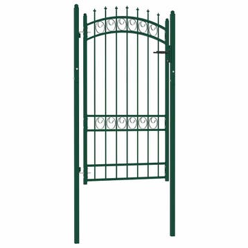 vidaXL Poort met speerpunten 100x175 cm staal groen, Tuin en Terras, Verzenden, Nieuw