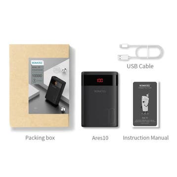 Ares 10.000mAh Powerbank met 4 Poorten - LED Display Externe, Verzenden, Nieuw, Romoss