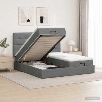 vidaXL Ottoman bed met matras met hoofdeinde 2 st, Huis en Inrichting, Slaapkamer | Bedden, Verzenden, Nieuw