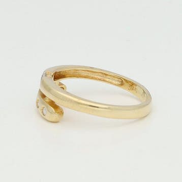 Ring - 14 karaat Geel goud Diamant (Natuurlijk)