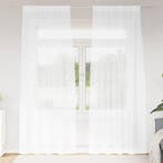 vidaXL Voile Gordijn met gordijnen 2 pcs Wit 225 x 140 cm, Verzenden, Nieuw
