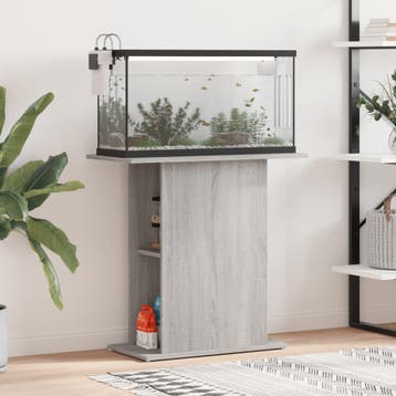 vidaXL Aquariumstandaard 75x36x72,5 cm bewerkt hout grijs, Verzenden, Nieuw
