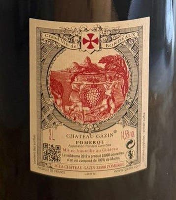 2012 Chateau Gazin - Pomerol 1er Grand Cru Classé - 1