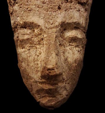 Oud-Egyptisch - houten sarcofaagsmasker - late periode -