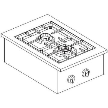 Inbouw Gasfornuis | DROP-IN | Gas | 2 Branders (2x 3.5kW) |, Verzenden, Nieuw in verpakking