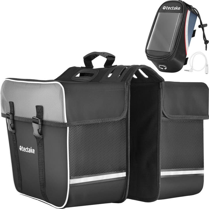 tectake Set fietstas George en frametas, waterafstotend - 20, Fietsen en Brommers, Fietsaccessoires | Overige Fietsaccessoires