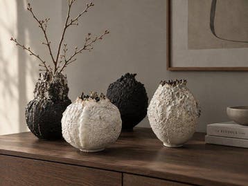 Max Modolo - Vase - Grès - Vase en carbone, Antiquités & Art