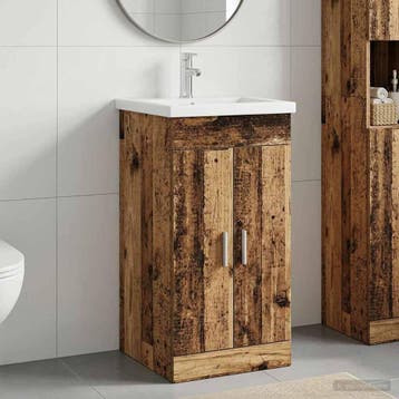 vidaXL Badkamer Vanity met Wastafel Oud hout 42 x 40 x 84,5, Verzenden, Nieuw