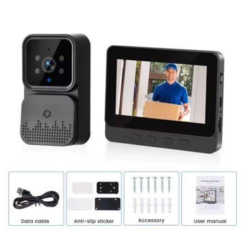 Draadloze Deurbel met Intercom Scherm - Camera WiFi Smart, Huis en Inrichting, Deurbellen, Verzenden, Nieuw