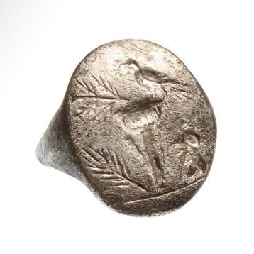 Oud-Romeins Zilver Grote massieve ring met symplegmata