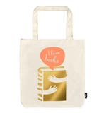 Grote katoenen tas I Love Books – beige shopper met goudfo, Collections, Signets, Verzenden