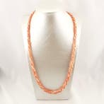 Koraal - Zilver - Halsketting - ambachtelijke productie