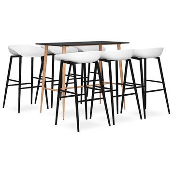 vidaXL 7-delige Barset zwart en wit, Verzenden, Nieuw
