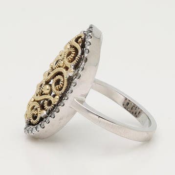 Bague - 14 carats Or jaune, Or blanc Diamant (Naturelle), Nieuw