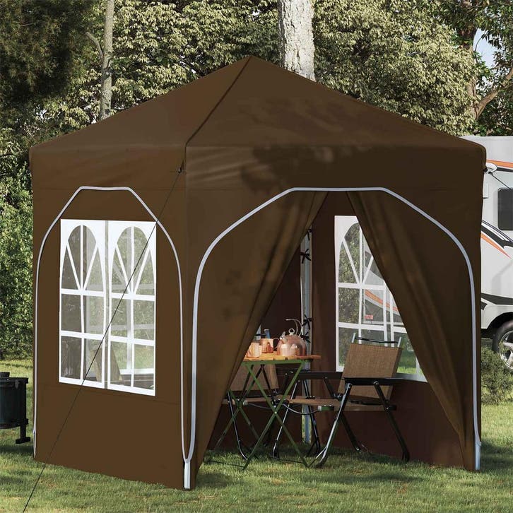 vidaXL Pop-up Feesttent 192 x 192 x 245 cm Taupe, Jardin & Terrasse, Tonnelles, Envoi