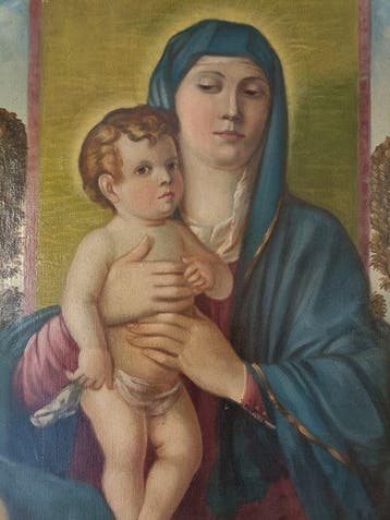 Scuola italiana (XX), Da Bellini - Madonna col Bambino, Antiek en Kunst, Kunst | Schilderijen | Klassiek