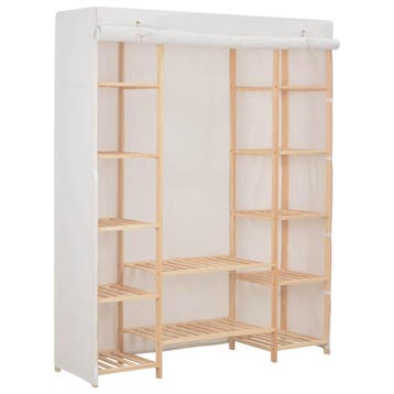 vidaXL Kledingkast 135x40x170 cm stof wit, Verzenden, Nieuw