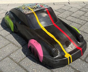 Daluxe Art - 1999 • XXL Popeye Racecar 90cm, Antiek en Kunst, Kunst | Designobjecten