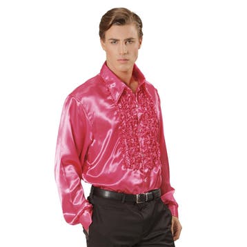 Disco 70S Blouse Roze Heren, Verzenden