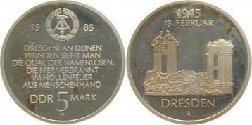 5 Mark Ddr Ruine d Frauenk 1985a, Verzenden, België