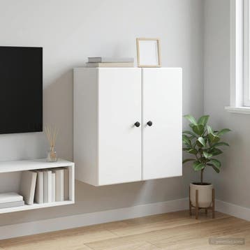 vidaXL Wandkast Wit 59 x 31 x 60 cm Bewerkt hout, Verzenden, Nieuw