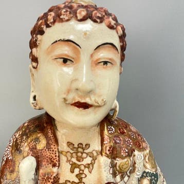 Beeldje - Japanese Meiji Buddha Statue - Keramiek