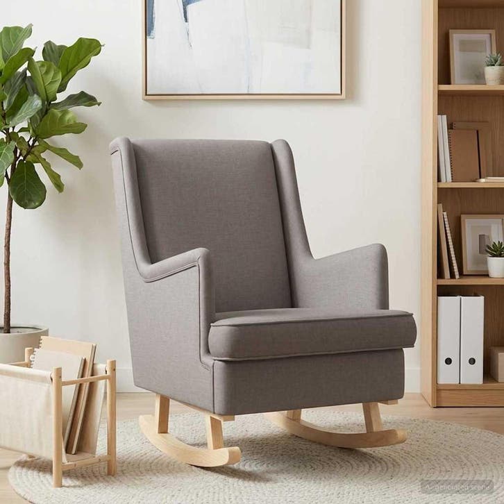 vidaXL Schommelstoel Taupe 62 x 80 x 85 cm Stof, Huis en Inrichting, Stoelen, Nieuw, Verzenden